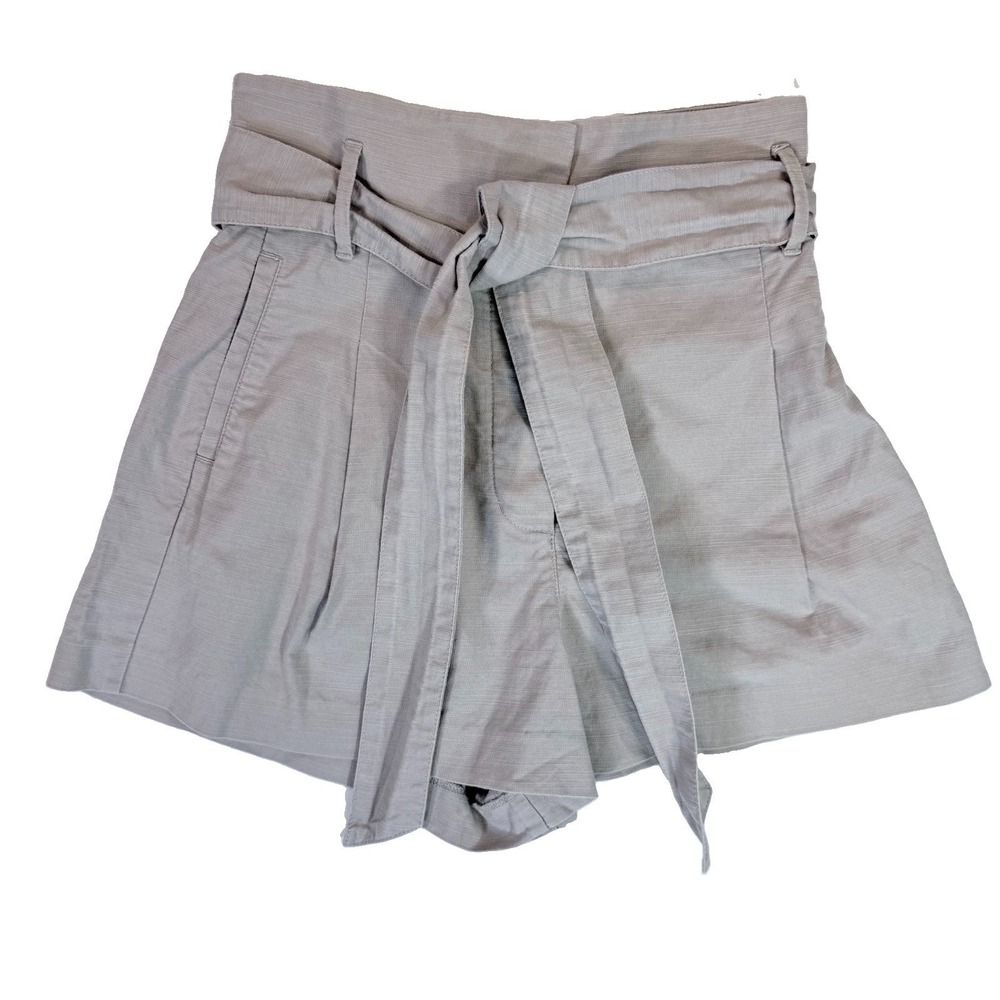 Wilfred Aritzia Linen Blend Paperbag Tie Waist Shorts Gray Size 2 Preppy Neutral